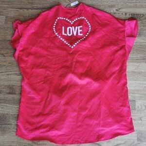VICTORIA'S Secret Valentine Red Satin Robe Hearts New